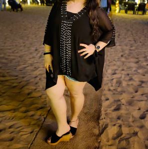 Black Embellished Kaftan Dress