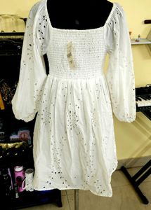 White Eyelet Mini Dress