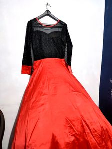 Black &amp; Coral Long Dress