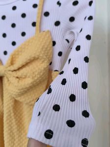 Polka Dot &amp; Bow Detail Baby Dress