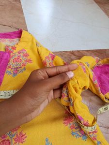 Yellow Printed Kurta