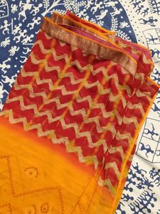 Bandhani And Lehariya Printed Saree