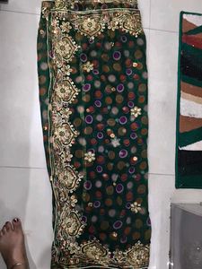 Green Embellished Saree