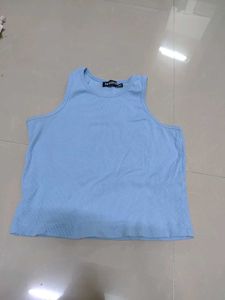 Blue Ribbed Tank Top