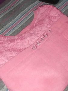 Pink Lace Detail Top