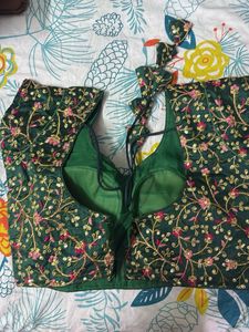 Embroidered Green Blouse