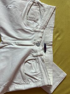 White Ribbed Jeans
