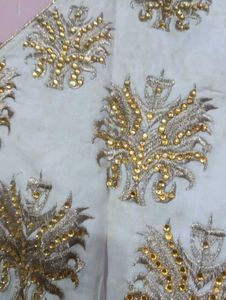 white anarkali suit with plazo