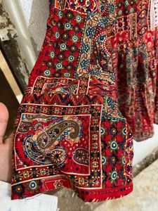 Boho Print Red Short Kurti
