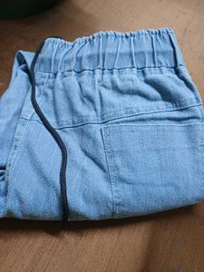 Light Blue Denim Cargo Pants