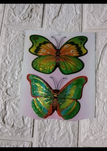 Cute Butterfly Sticker 🦋 And Peacock 🦚1set =4pic