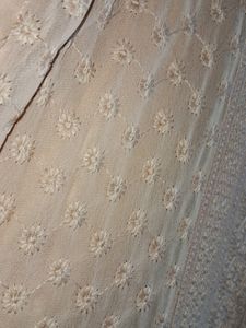 Trendy Nude Colour Chikankari Long Kurti