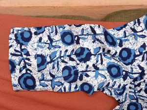 Brand New Blue Floral Print Kurti - 4XL Size