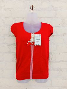 Red Top with Bow Detail