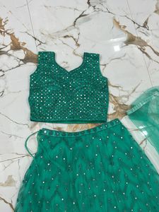 A Beautiful Lehanga In Sea Green Colour
