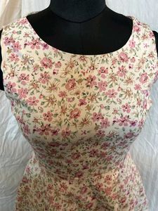 Korean Floral Sleeveless Mini Dress