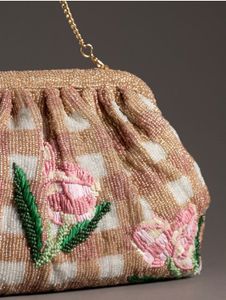 Vintage Beaded Floral Clutch