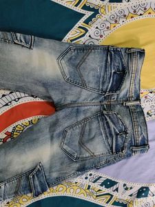 Blue Denim Vintage Cargo Pants