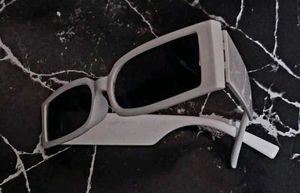 Retro Rectangular White Sunglasses