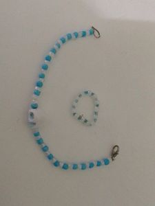 GOTHIC BLUE BRACELET & RING Set