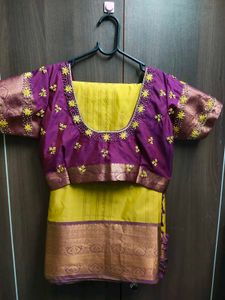 Saree With Maggam Blouse