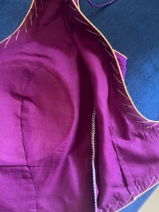 Elegant Purple Saree Blouse