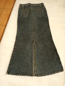 Denim long skirt