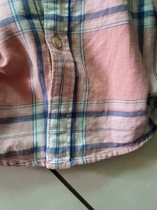 Pink Plaid Long Sleeve Button-Down