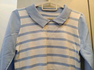 Striped Knit Top with Sleeves