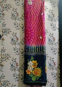 Chunderi Saree With Handwork