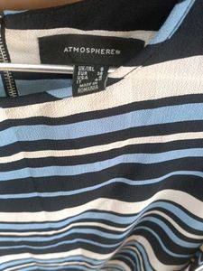 Striped &amp; Zipped Long Sleeve High-Low Top