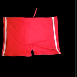 Mens Swimming Trunks - Red and White