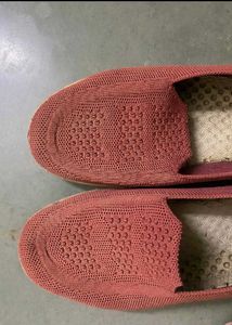 Burgundy Knit Slip-On Shoes