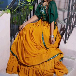 Lehenga Choli Yellow And Green