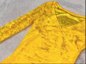 Y2K Yellow Lace Top Vintage