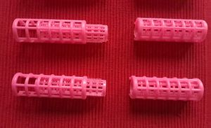 Pink Hair Rollers - 10 Pcs