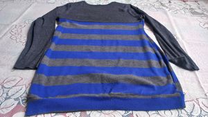 Gray and Blue Trimmed T-Shirt