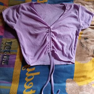 Cute Purple V-Neck Top