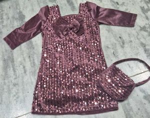 Party Wear One Peice With Fancy Purse