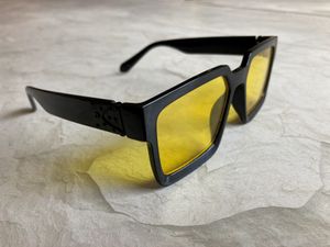 Black Yellow Square Sunglasses
