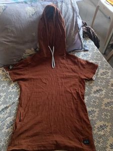 Brown T-Shirt with Hood