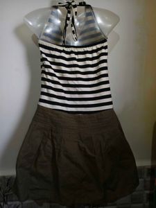 Striped Casual Dress Medium/ Large Size
