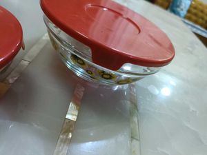 Glass Bowl 5 pc Set with Lids