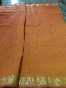 Elegant Orange Silk Saree