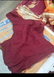jaypuri जॉर्जेट saree with Mirror work. + blouse
