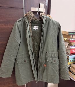 Stylish Faux Fur Hooded Jacket