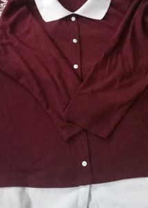 Burgundy Corduroy Long Sleeve
