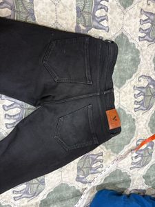 Black catorised  straight fit jeans