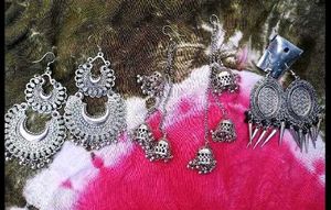 Set Of 3 Oxidised Earings