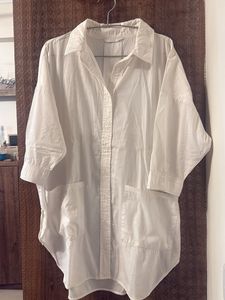 White Oversized Shirt Dress